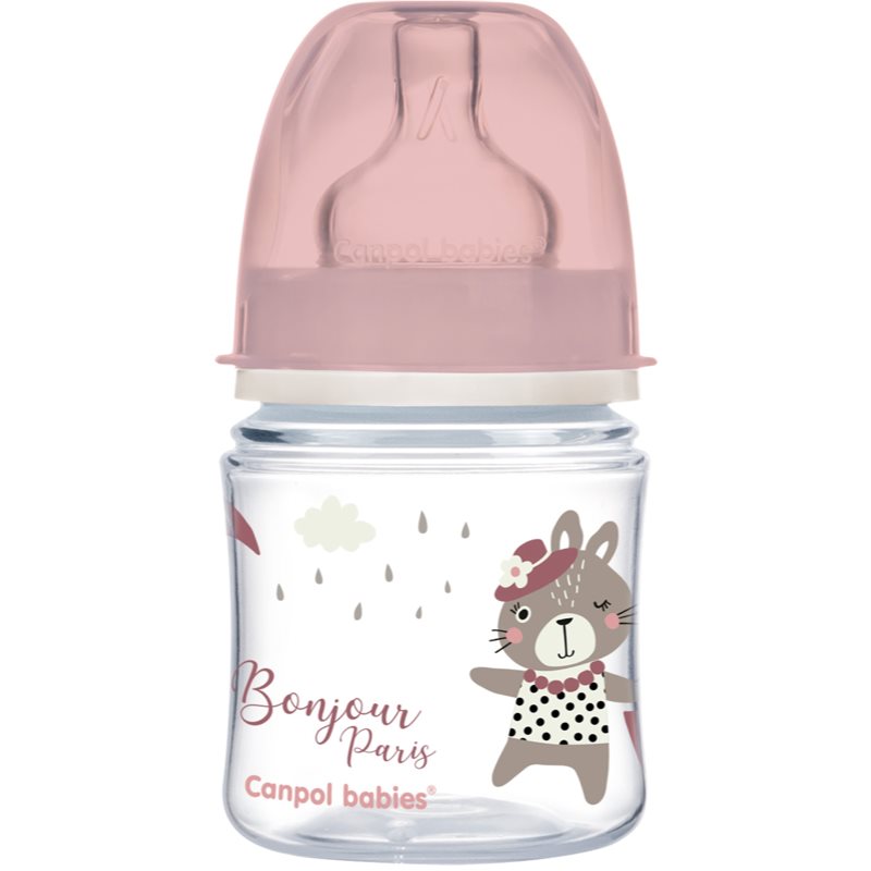 Canpol babies Bonjour Paris cumisüveg 0m+ Pink 120 ml-Ár