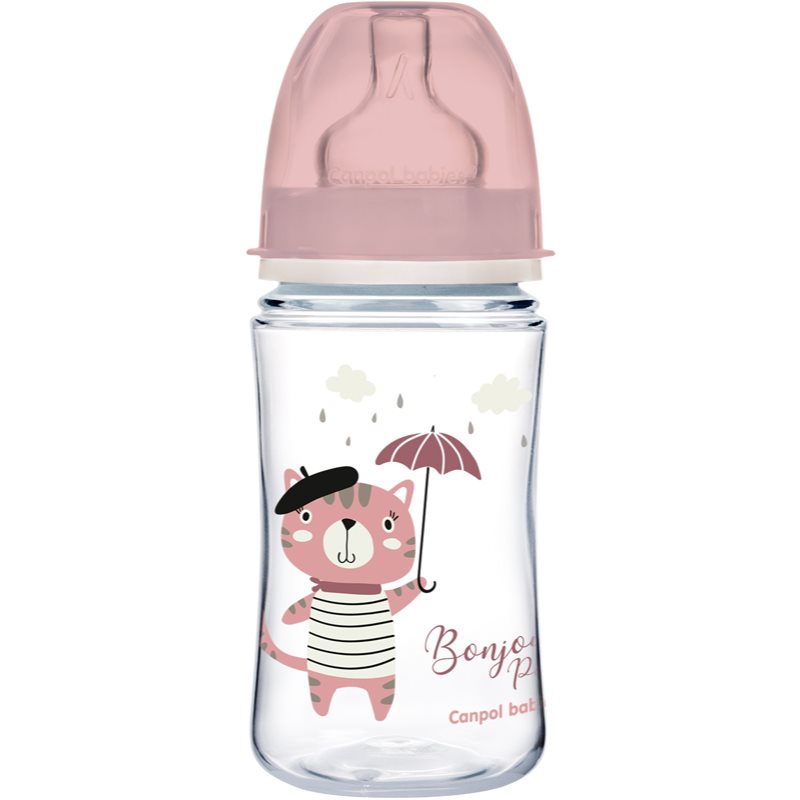 Canpol babies Bonjour Paris cumisüveg 3m+ Pink 240 ml-Ár