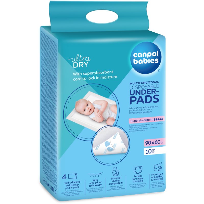 Canpol babies Disposable Underpads eldobható pelenkázó-alátétek Super Absorbent 10 db-Ár