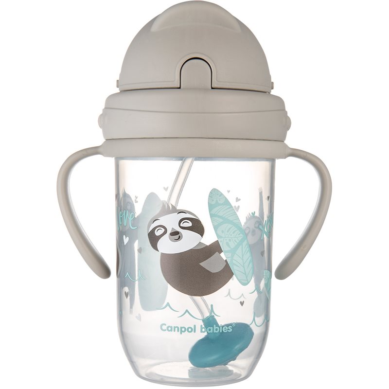 Canpol babies Exotic Animals Cup With Straw bögre szívószállal Gray 270 ml-Ár