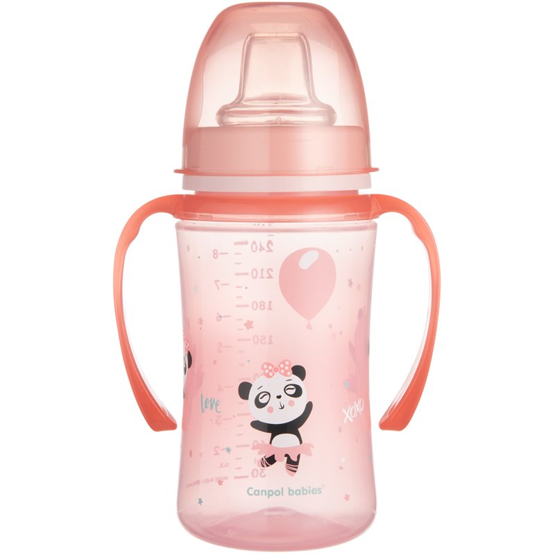 Canpol babies Exotic Animals gyakorlóbögre fogantyúval 6+ m Pink 240 ml-Ár