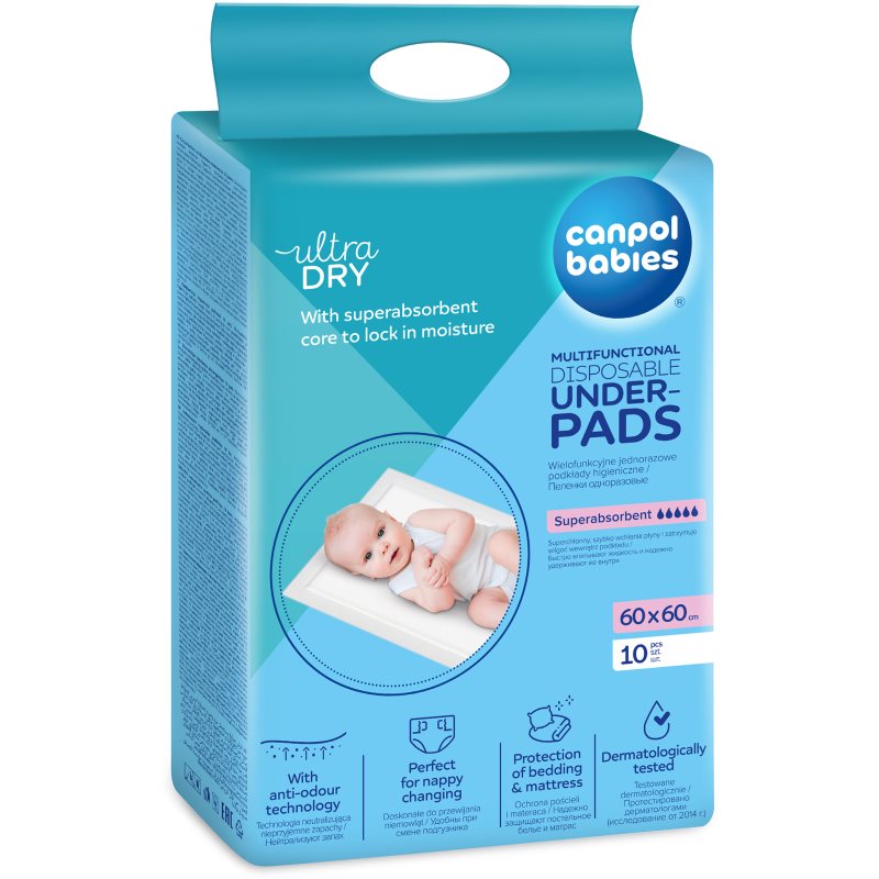 Canpol babies Multifunctional Underpads eldobható pelenkázó-alátétek 60x60 cm 10 db-Ár