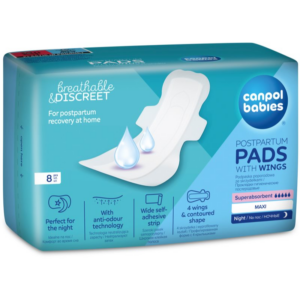 Canpol babies Postpartum Pads With Wings szülés utáni betétek éjszakára 8 db-Ár