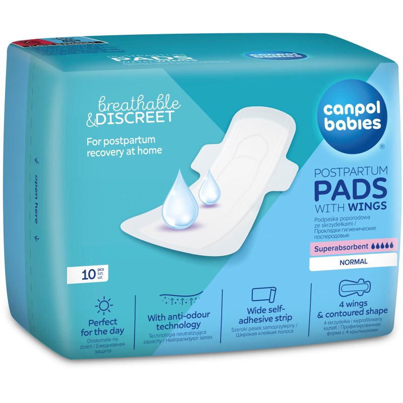 Canpol babies Postpartum Pads With Wings szülés utáni betétek nappal 10 db-Ár