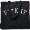Canvas bag Fuck It Oversize black