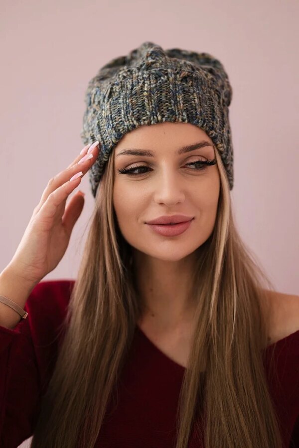 Cap with fleece jeans Roksana K209 + yellow