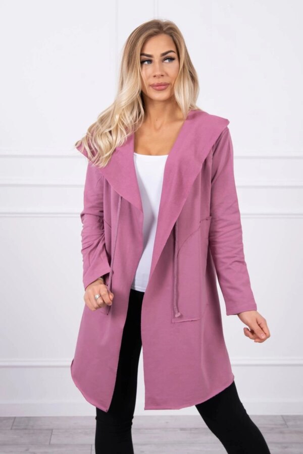 Cape with loose hood dark pink