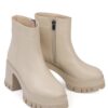 Capone Outfitters 1504 Round Toe Side Zipper Mid Heel Women's Boots