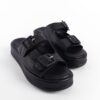 Capone Outfitters Straw Genuine Leather Buckle Women's Slippers