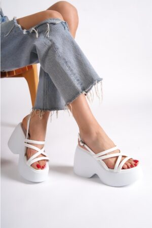 Capone Outfitters Women's High Wedge Ankle Strap Sandals
