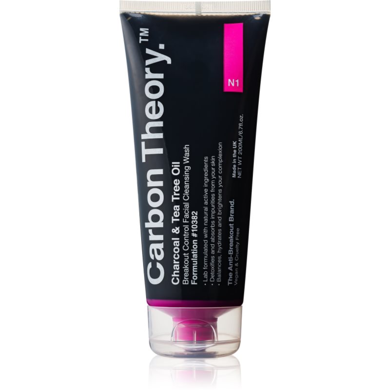 Carbon Theory Charcoal & Tea Tree Oil mélyen tisztító gél aktív szénnel 200 ml-Ár