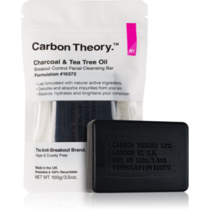 Carbon Theory Charcoal & Tea Tree Oil tisztító kemény szappan az arcbőr megnyugtatására 100 g-Ár