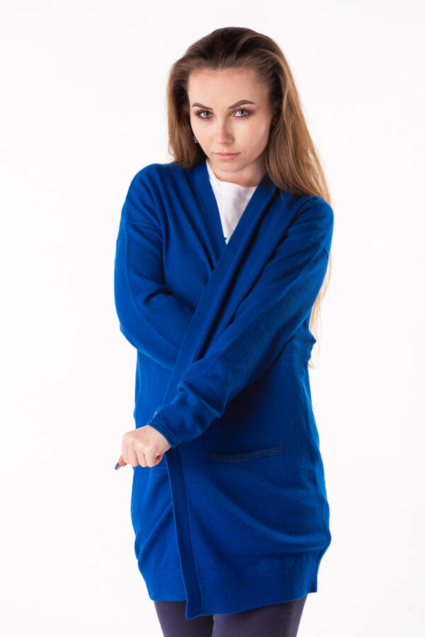 Cardigan - TOMMY HILFIGER TALULA MID LENGTH CARDI blue