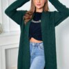 Cardigan sweater braid braid dark green