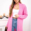 Cardigan sweater braid light pink