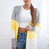 Cardigan sweater on straps gray+yellow