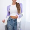 Cardigan sweater on straps purple+ecru