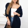 Cardigan sweater weave braid navy blue