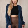 Cardigan sweater with mohair denim
