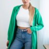 Cardigan with light green print