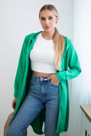 Cardigan with light green print