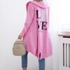 Cardigan with light pink print