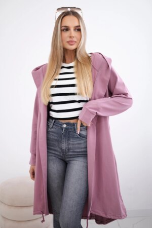 Cardigan with oversize print dark pink