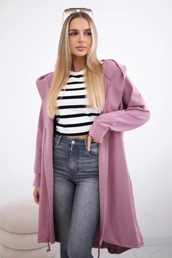 Cardigan with oversize print dark pink
