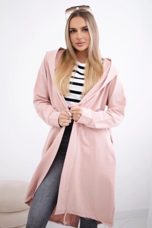 Cardigan with oversize print dark powder pink