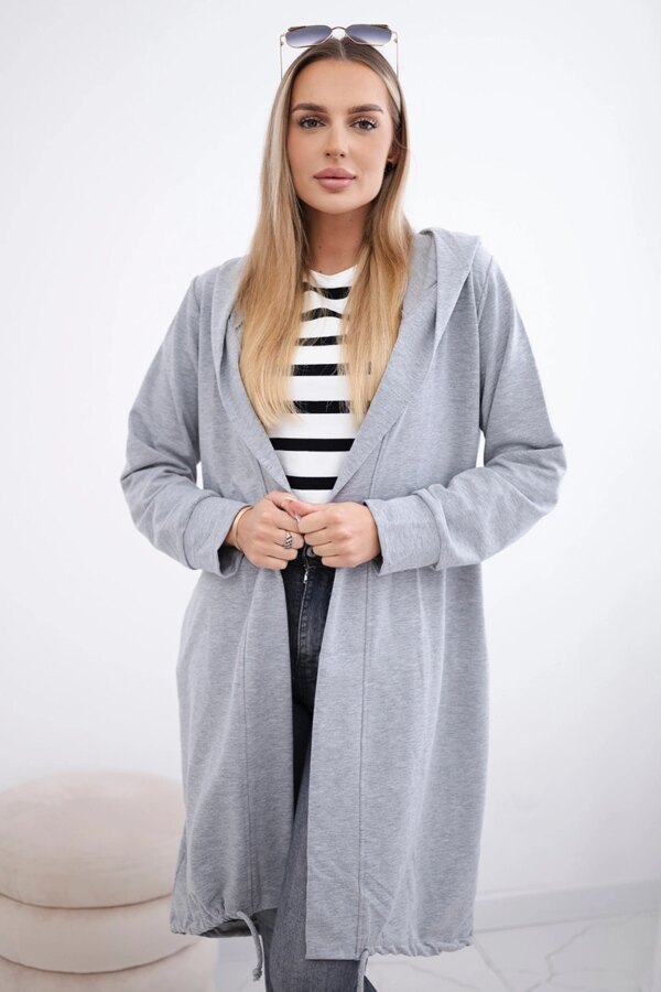 Cardigan with oversize print grey