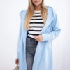 Cardigan with oversize print in azure color