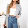 Cardigan woven braid sweater gray