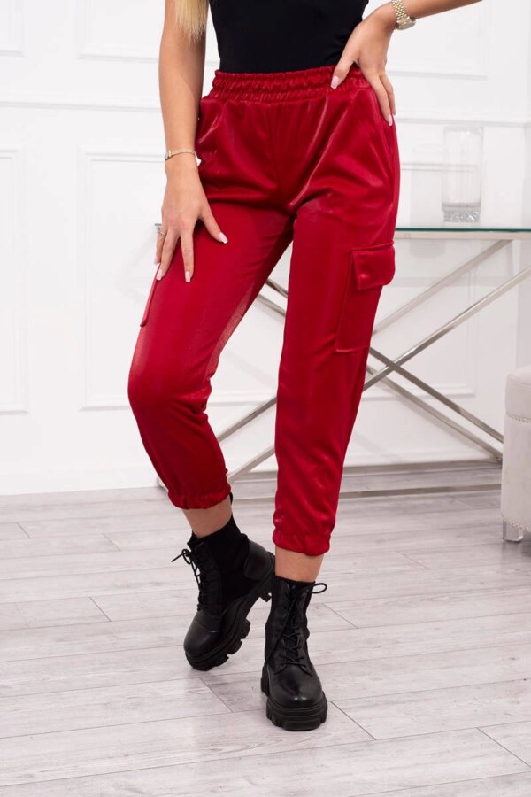 Cargo trousers burgundy