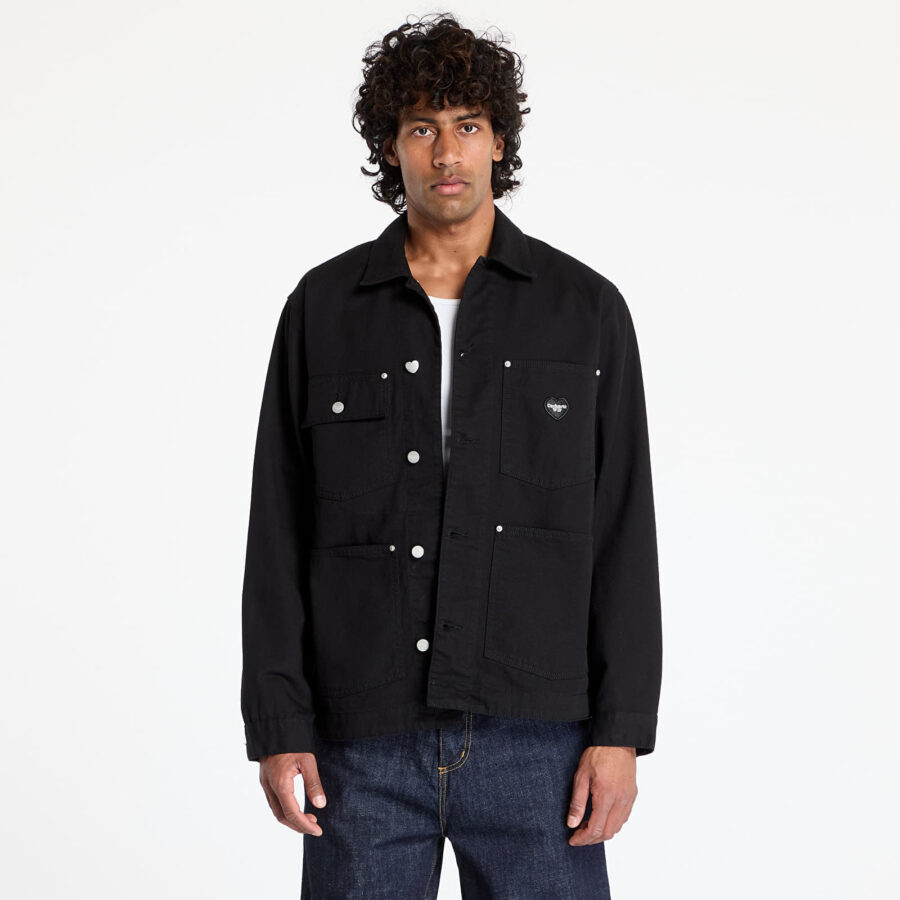 Carhartt WIP Drewe Chore Coat UNISEX Black Rinsed M-alacsony-ár