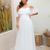 Carmen Ecru Strappy Long Wedding Dress and Outdoor Shooting Dress