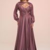 Carmen Lavender Foil Bolero Slit Long Evening Dress