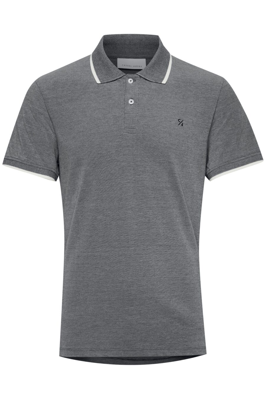 Casual Friday Póló 'Tristan'  bazaltszürke / fekete / fehér-hu
