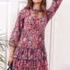 Casual pink dress with ruffles