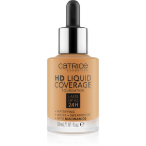 Catrice HD Liquid Coverage Foundation vízálló folyékony make-up matt hatással árnyalat 066 Warm Toffee 30 ml