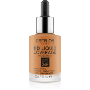 Catrice HD Liquid Coverage Foundation vízálló folyékony make-up matt hatással árnyalat 082 Warm Caramel 30 ml