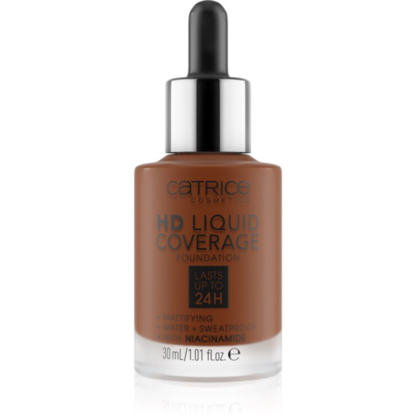 Catrice HD Liquid Coverage Foundation vízálló folyékony make-up matt hatással árnyalat 097 Cool Mocha 30 ml