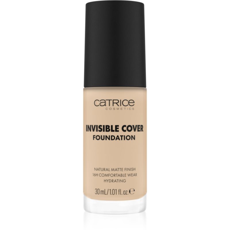 Catrice Invisible Cover Foundation hosszan tartó és erősen fedő alapozó matt hatással árnyalat 002N 30 ml