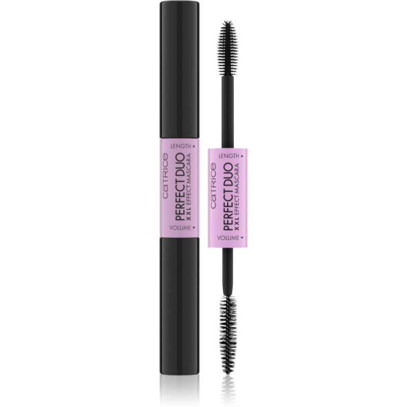 Catrice Perfect Duo XXL Effect dúsító és hosszabbító szempillaspirál 2 az 1-ben árnyalat Black 8 ml-Ár