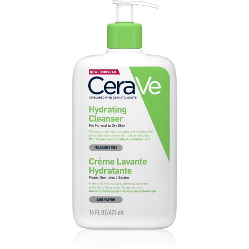 CeraVe Hydrating Cleanser tisztító emulzió hidratáló hatással 473 ml-Eredeti