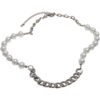 Chain necklace with various pearls - silver colors