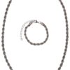 Charon necklace and bracelet set - silver colors