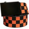 Check And Solid Canvas Belt 2-Pack Black/Orange