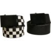 Check And Solid Canvas Belt 2-Pack black/offwhite