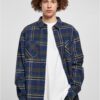 Checkered mountain shirt navy blue/bottle green