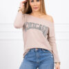 Chicago print blouse beige